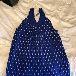 Blue patterned tank top